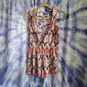 Mint Green Women's Multicolored Open back Shorts Romper Size Medium